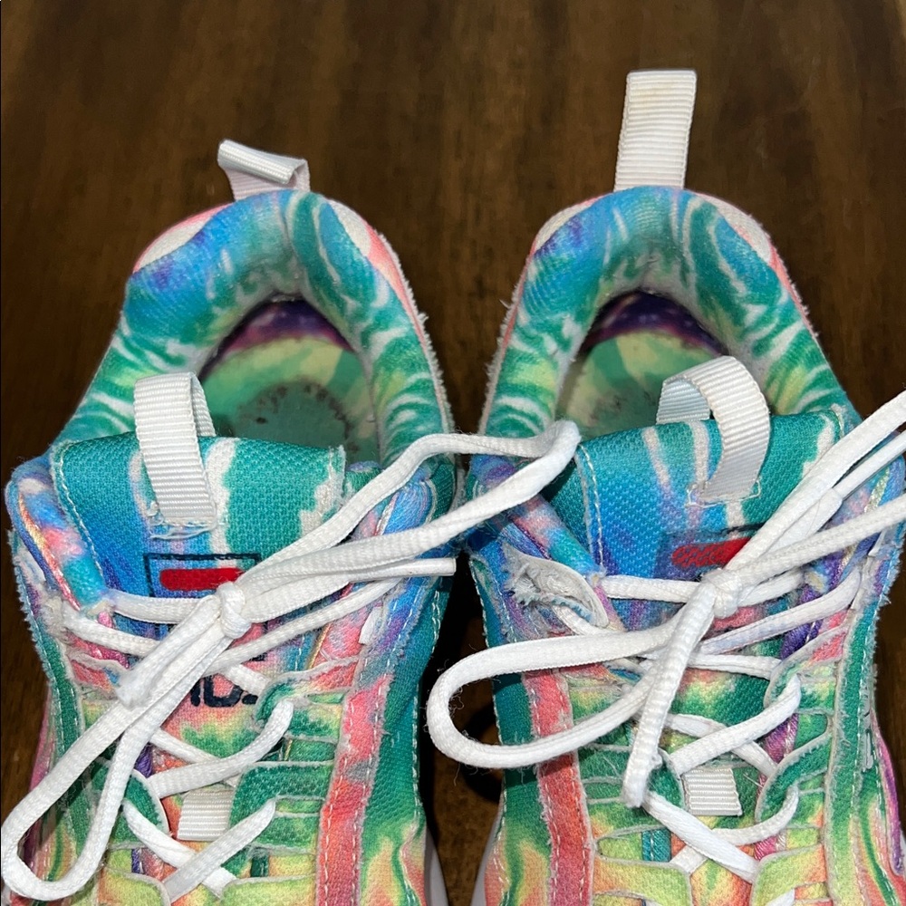 FILA Tie-Dye Canvas Disruptor Sneakers Chunk Platform Womens Size 8 - Picture 11 of 15